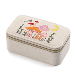Mushroom Embroidered Jewellery Case in Multi