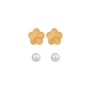Pearl and flower stud earring in 18K Gold Plate