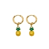 Pineapple Charm Hoop Earrings