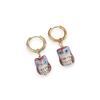 Ceramic Owl Pendant Earring