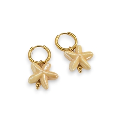 Ceramic Starfish Pendant Huggie