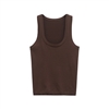 Fine Knit Vest Top in Chocolate Brown