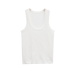 Fine Knit Vest Top in White