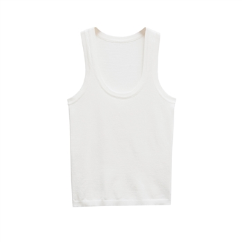 Fine Knit Vest Top in White