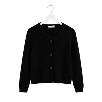 Black Rose Button Cardigan