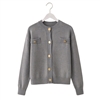 Boxy Cardigan with Gold Button Detail