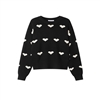 Chunky Knit Heart Jumper in Black