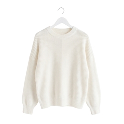 Balloon Sleeve Knit Jumper in Cream