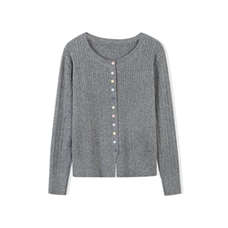 cable knit multi button cardigan