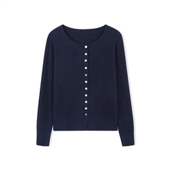 cable knit multi button cardigan