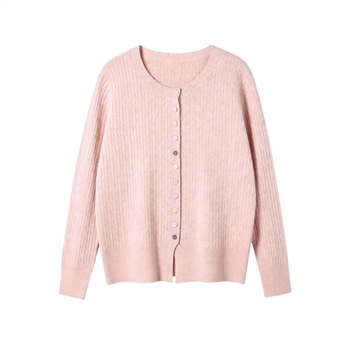 cable knit multi button cardigan