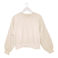 Cotton Balloon Sleeve Sweatshirt