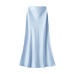 Baby Blue Satin Slip Skirt