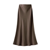 Bitter Chocolate Satin Slip Skirt