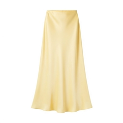 Butter Yellow Satin Slip Skirt