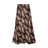 Feather Palm Print Satin Slip Skirt