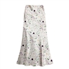 White Floral Satin Slip Skirt
