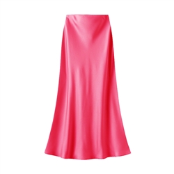 hot pink Satin Slip Skirt