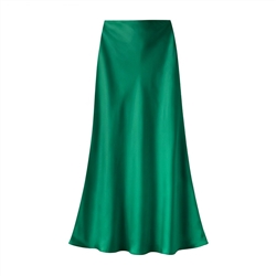 Jade Satin Slip Skirt