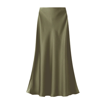 Khaki Satin Slip Skirt