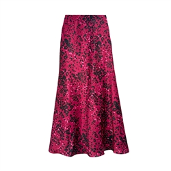 Satin Slip Skirt in Pink Leopard Print