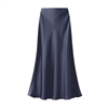 Navy Satin Slip Skirt