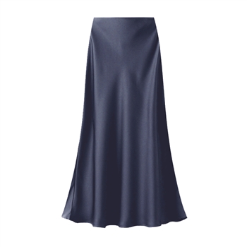 Navy Satin Slip Skirt