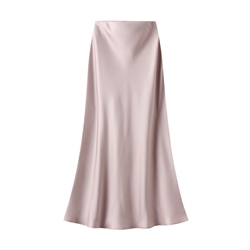 Soft Pink Satin Slip Skirt