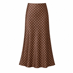 Polka Dot Satin Slip Skirt