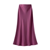 Plum Satin Slip Skirt