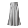 Silver Satin Slip Skirt