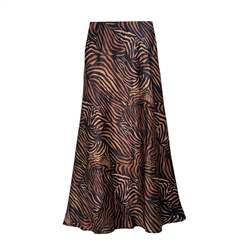 Tiger Print Satin Slip Skirt