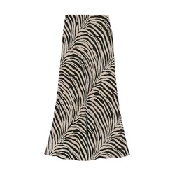 Zebra Print Satin Slip Skirt