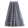 Tiered Ruffle Skirt in Grey