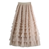 Tiered Ruffle Skirt in Latte