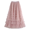 Tiered Ruffle Skirt in Soft Pink