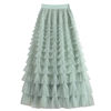 Tiered Ruffle Skirt in Pistachio Green