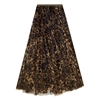 Brown Large Leopard Print Tulle Layer Skirt