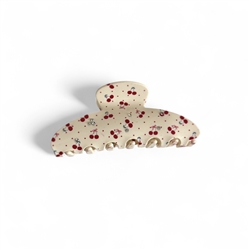 Cherry sparkle claw clip in cream