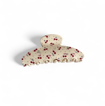 Cherry sparkle claw clip in cream