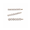 Trio of Circular Gem Hair Slides in Gold