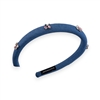 Light Denim Hairband With Pink Cherry Detail