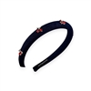 Dark Denim Hairband With Red Cherry Detail