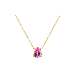 Pink Teardrop Pendant Necklace