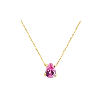 Pink Teardrop Pendant Necklace