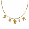 Sealife Drop Charm Necklace in Gold