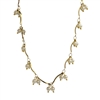 Curved Link Pearl Drop necklace in 18K Gold Plate