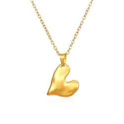 Misshapen Heart Pendant Necklace in Gold