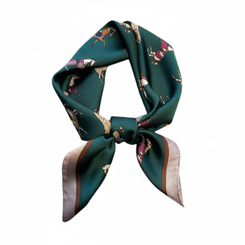 Square Neck Scarf in Forest Green