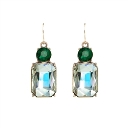 Clear Twin Gem Earrings